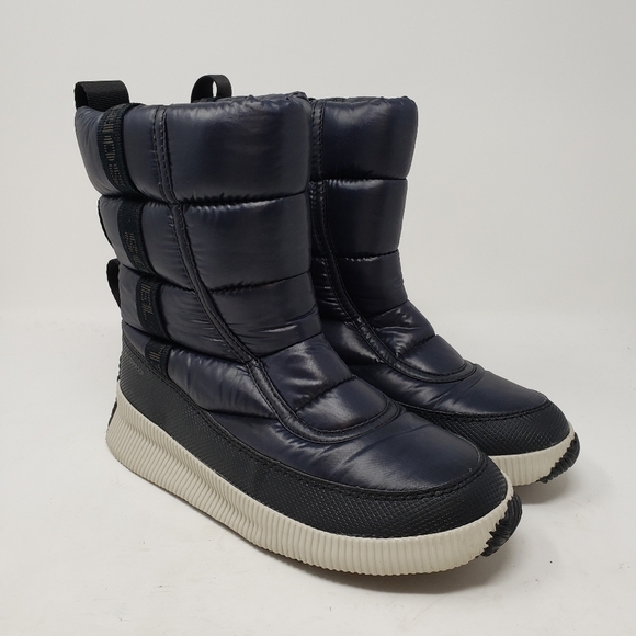 Sorel Out N About Puffy Mid Waterproof Winter Boots Navy size 7 - Picture 1 of 9